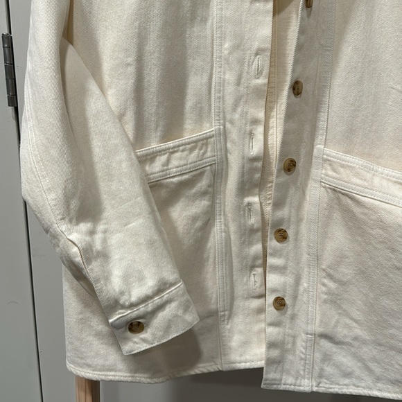 New with Tags NWT Sezane Will Jacket Pockets XS Denim Cardigan $145 Ecru - Picture 4 of 6